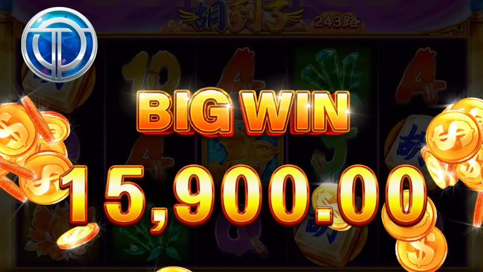 胡到了老虎機遊戲實際畫面，展示 BIG WIN 爆分畫面與金幣特效